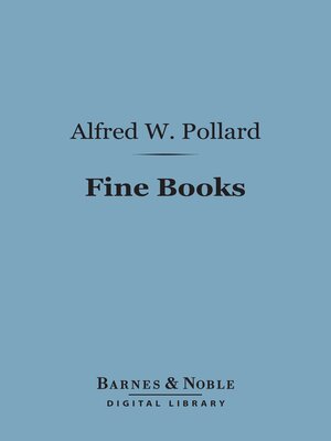 cover image of Fine Books (Barnes & Noble Digital Library)